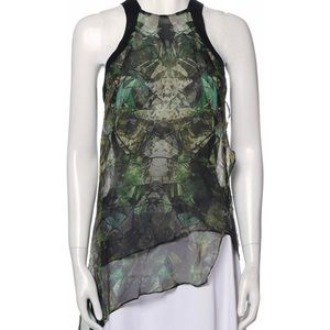 Helmut Lang printed crew neck blouse,size S